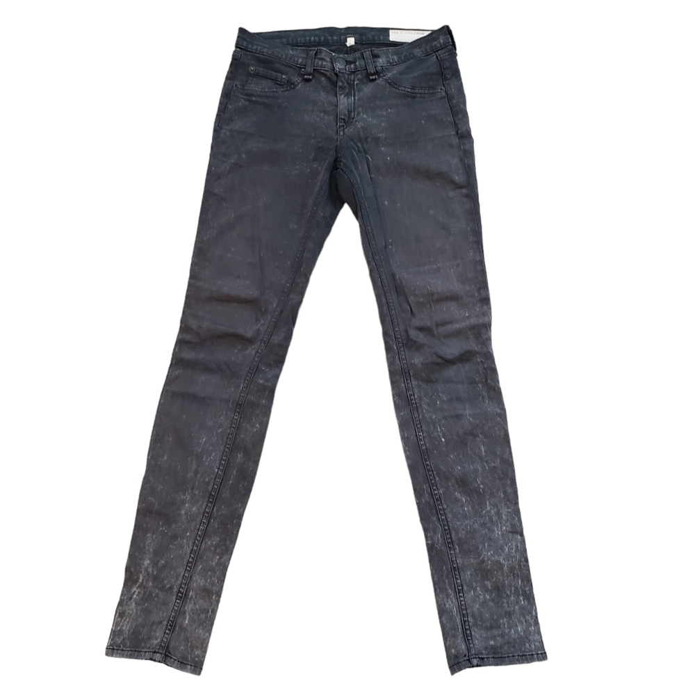 Rag Bone Acid Wash Denim Leggings Womens 2-4 Black Stretch Jean 27 x 30 Mid Rise
